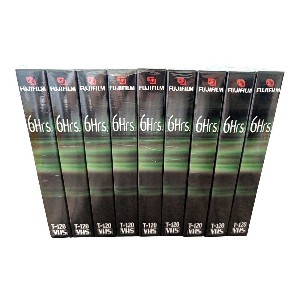 9X Fujifilm HQ T-120 Blank VHS Tapes 6 Hours EP Mode Set Of 9 New Sealed